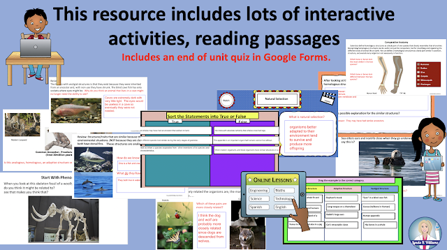 NGSS MS-LS4-2 and MS-LS4-3 Interactive Slides and Reading Passages for Comparative Anatomy