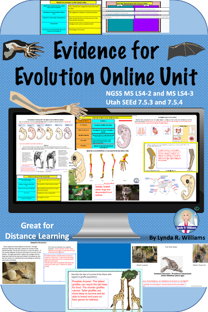 Comparative Anatomy for NGSS Middle School Science Online Unit Evidence for Change in Species Over Time