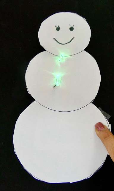 Light up paper snowman Copper Tape