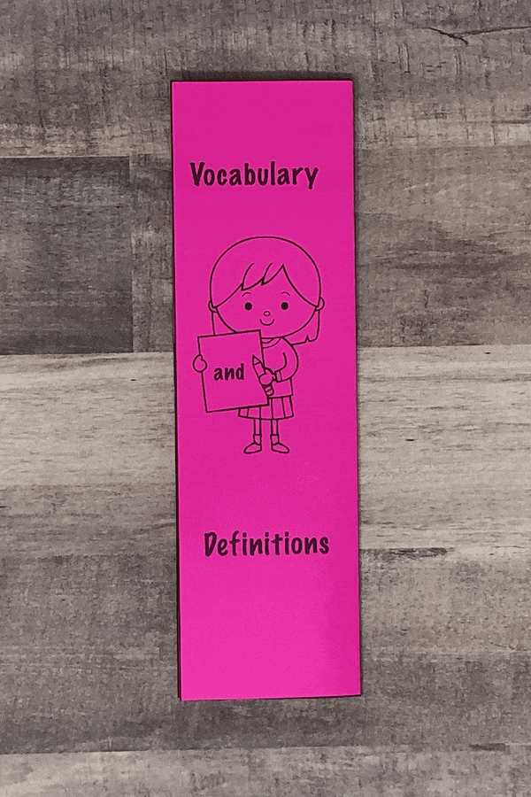 vocabulary foldable