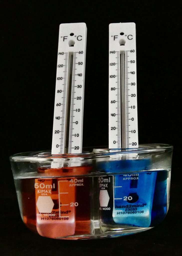 In which direction does thermal energy flow?