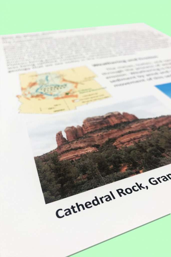 Reading passage on weathering and erosion