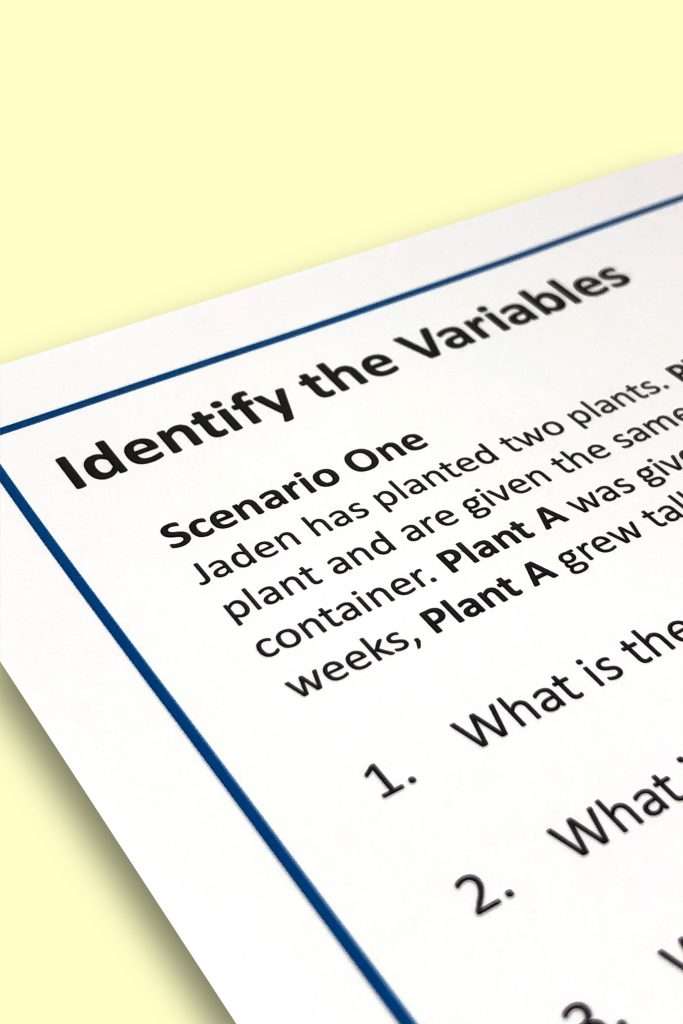 The Scientific Method and Using Variables