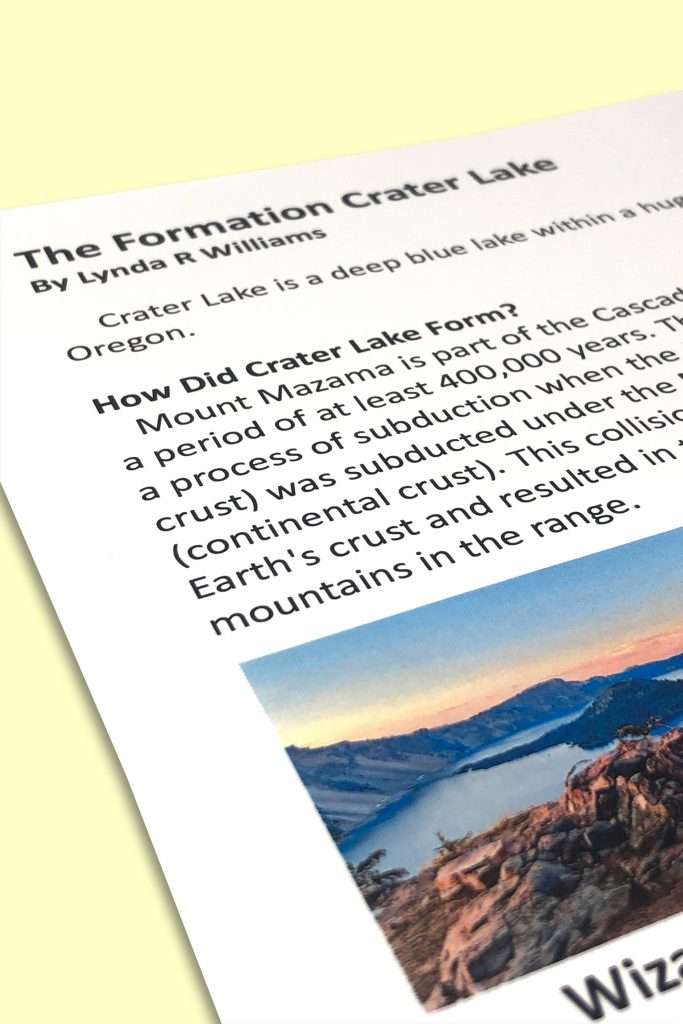 The formation of crater lake