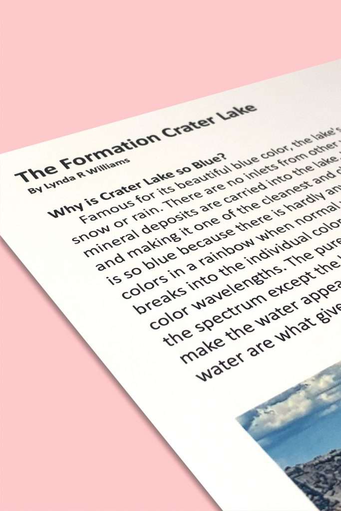 the formation of crater lake
