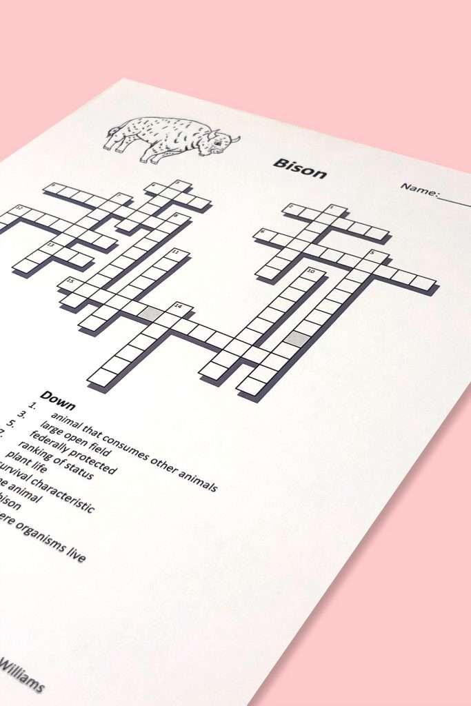 American Bison crossword puzzle