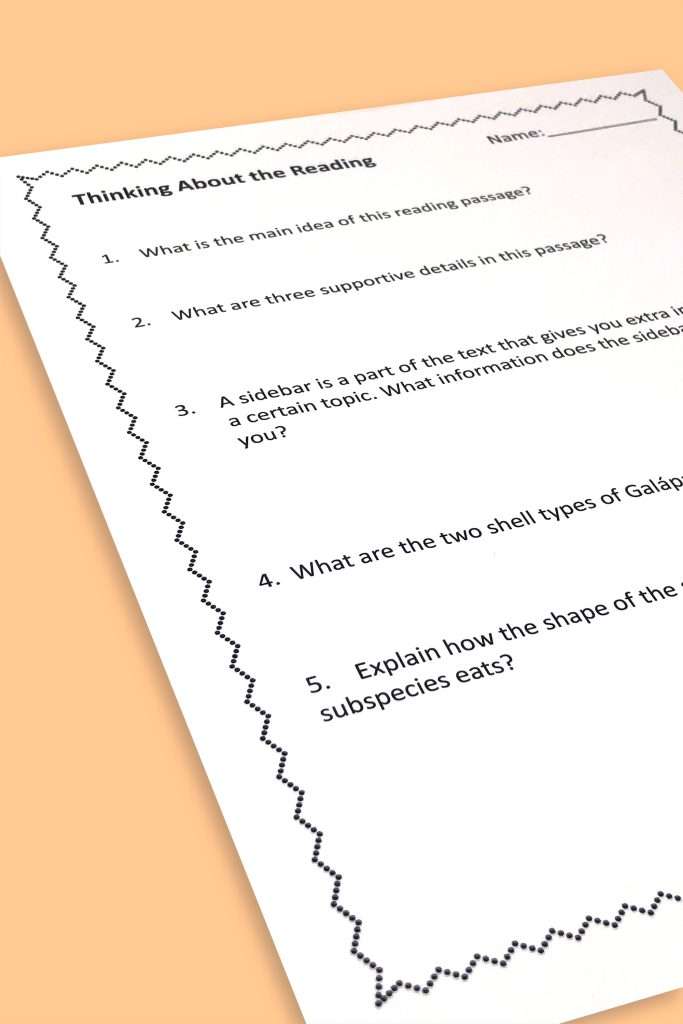 Galapagos Giant Tortoise Informational Text Unit