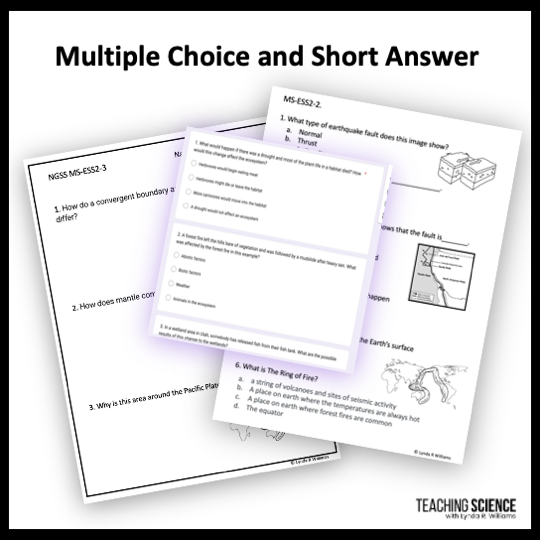 Earth Science Assessments - Science Quizzes - ESS2 Assessments for Middle School - Image 3