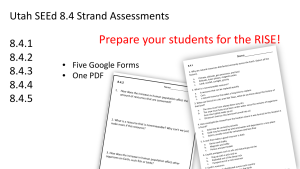Utah SEEd 8.4 assessments