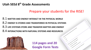 Utah SEEd 8th grade Assessment