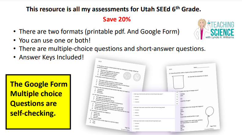 Utah SEEd 6th Grade Assessments