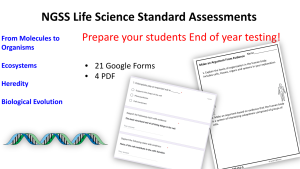 NGSS Life Science assessments