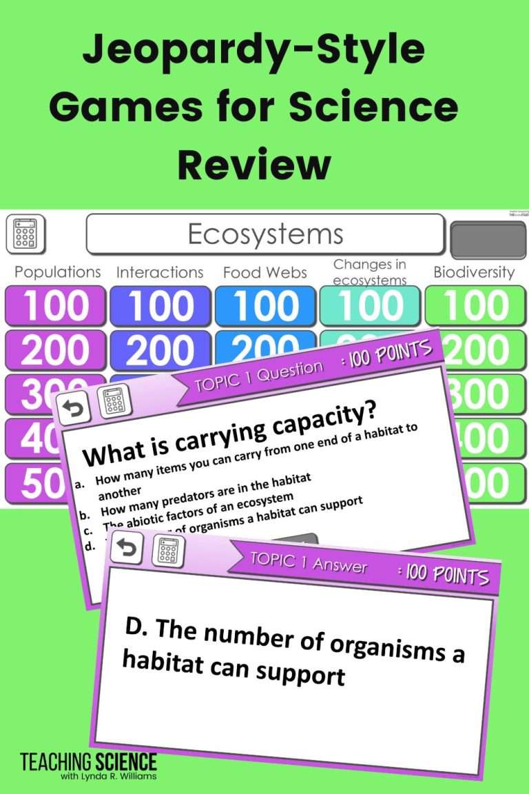 Jeopardy games for science review