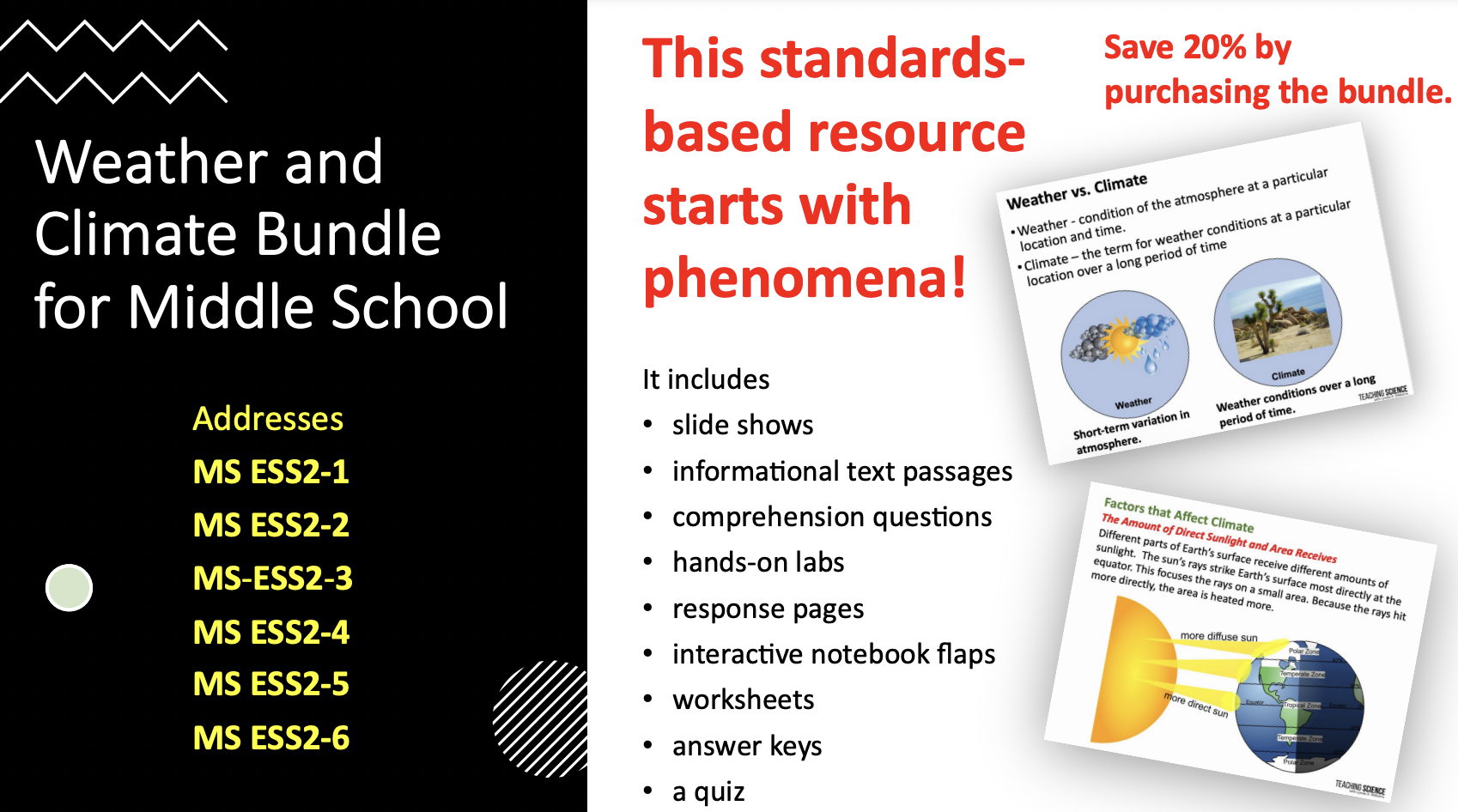 Weather and Climate Bundle - Middle School Science NGSS