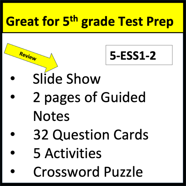 Sun and Shadows Guided Notes and 5th Grade Science Test Prep 5-ESS1-2 - Image 2