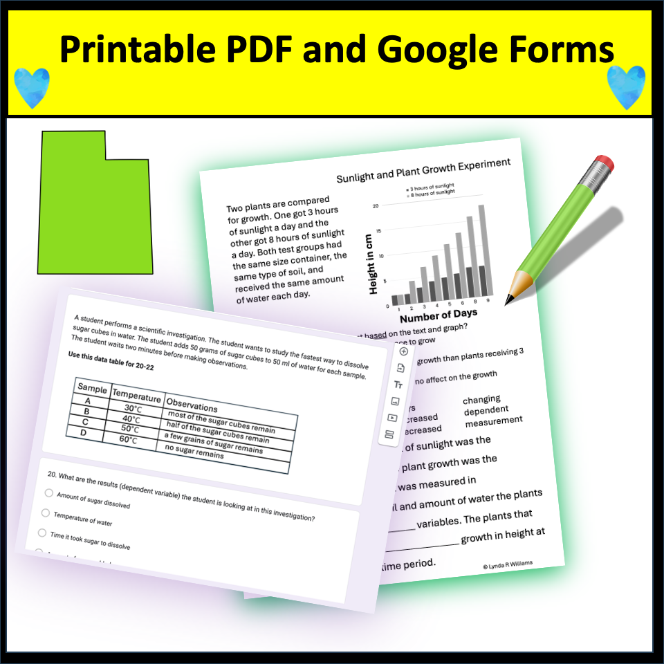 Utah RISE 5th Grade Practice Test for Utah SEEd 5th grade Science Prep