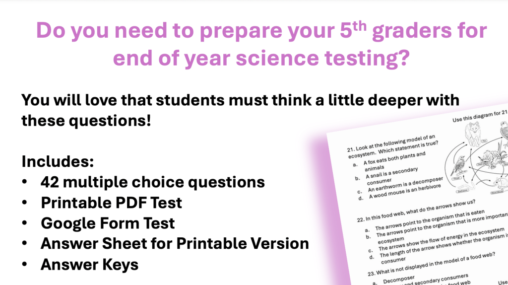 5th grade Science Test Prep and Science Practice Test Questions