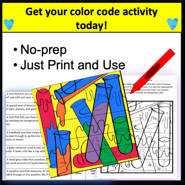 Science Tools Science Color By Number for Fast Finishers Color By Code - Image 3