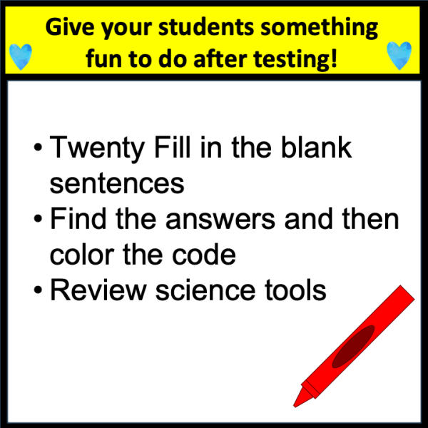 Science Tools Science Color By Number for Fast Finishers Color By Code