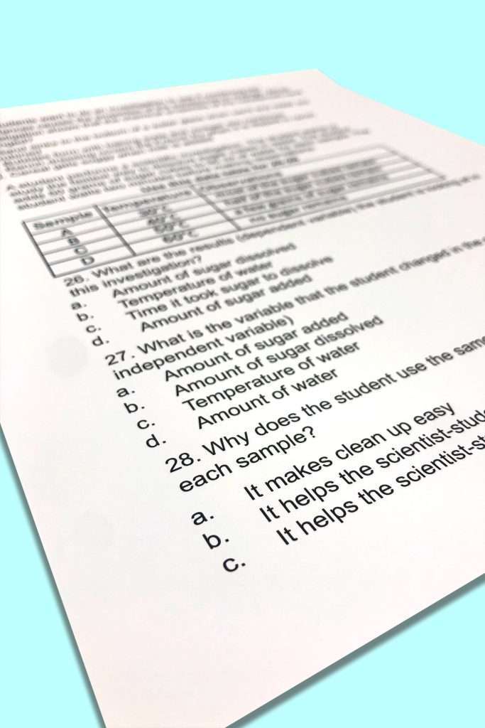 5th grade science test prep
