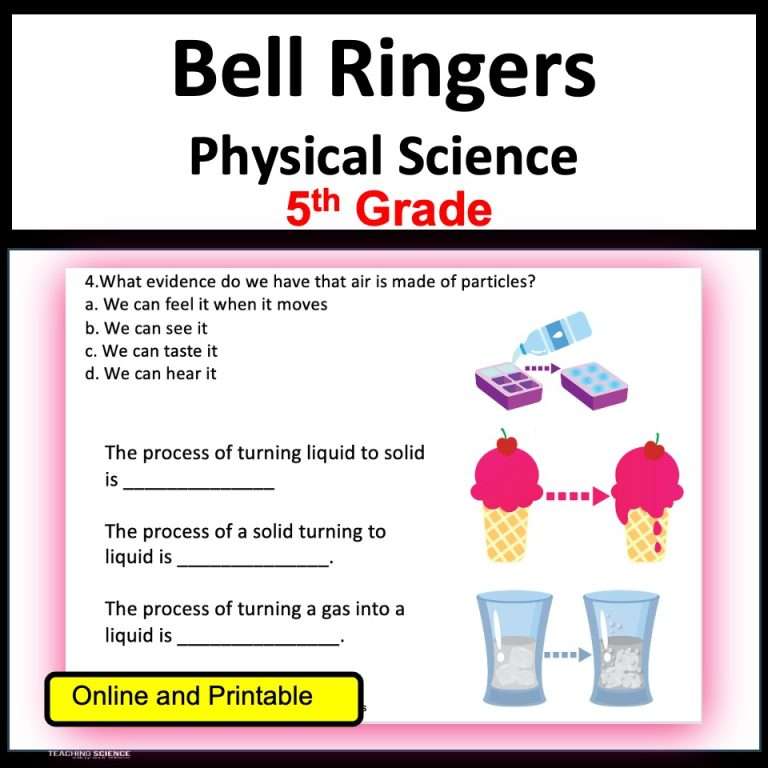 5th grade Science Warm Ups & Science Bell Ringers for 5th Grade Physical Science