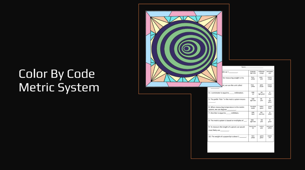 Metric System End of Year Color By Number for Fast Finishers Color By Code