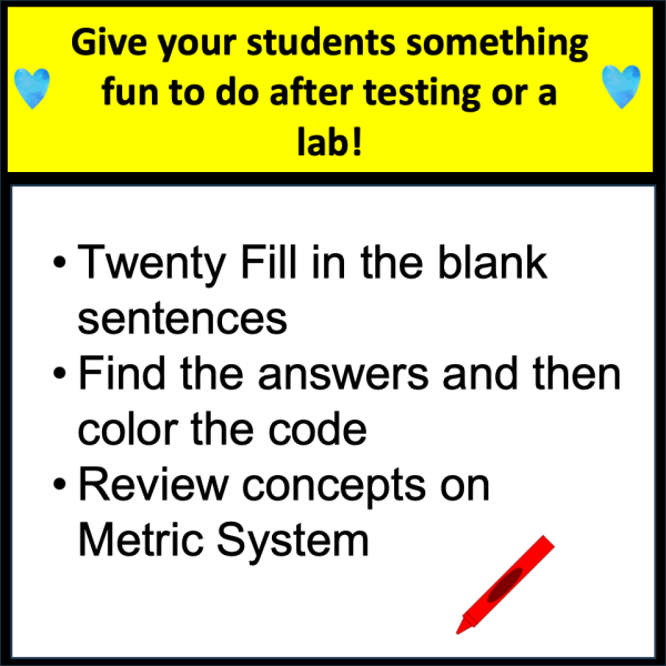 Metric System End of Year Color By Number for Fast Finishers Color By Code