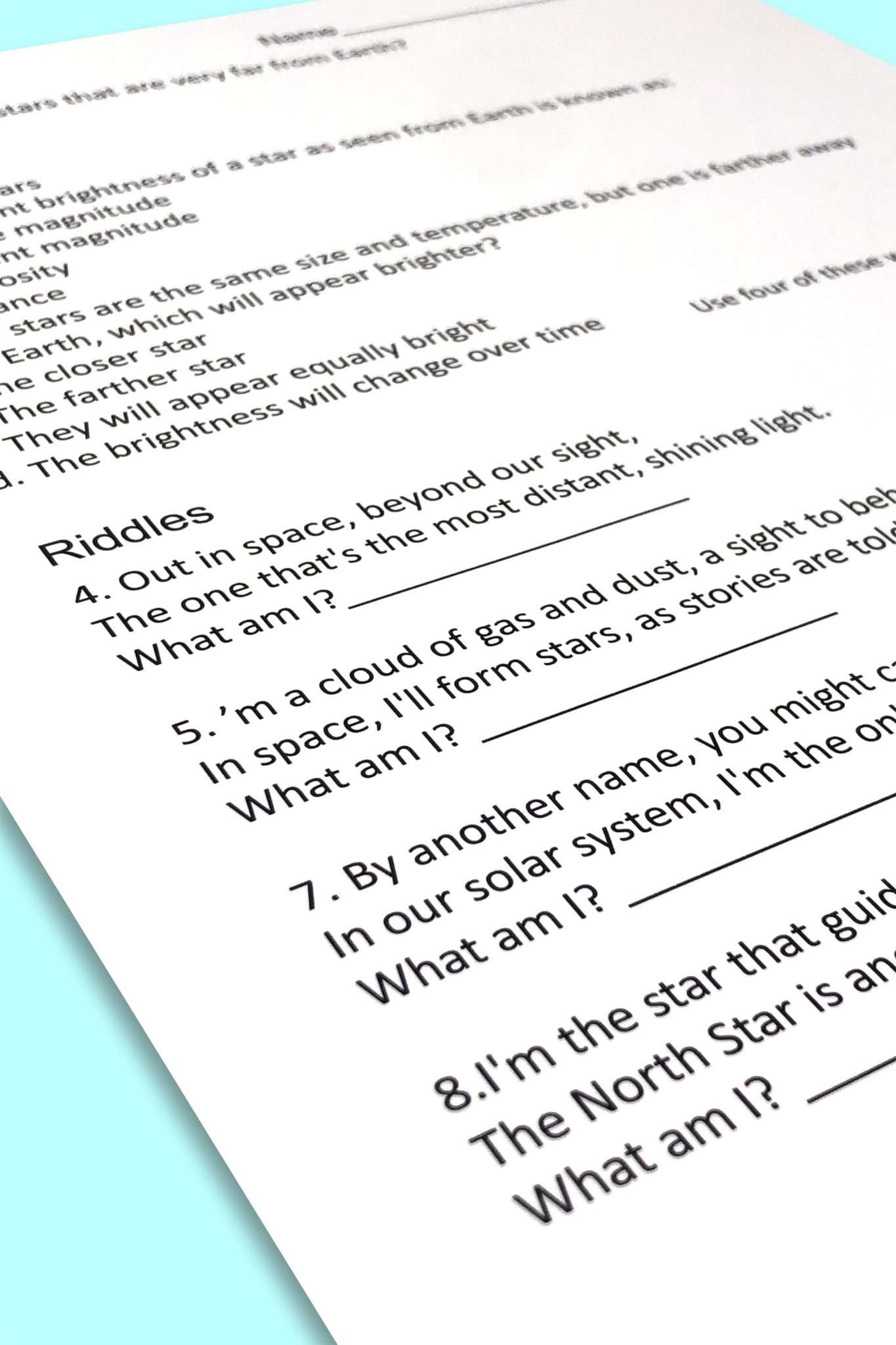 5th Grade Science Bell Ringers