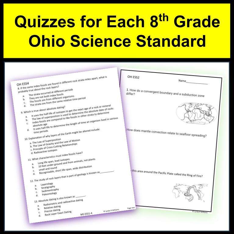 ohio 8th grade science quizzes