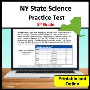 NY State Science Practice Test for 8th grade