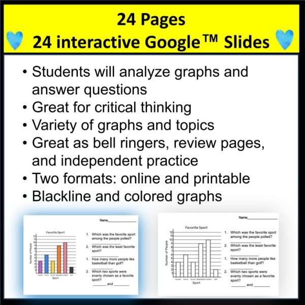 Analyzing Graphs and Data Test Prep Graph Practice Data Analysis Graph Worksheet - Image 3