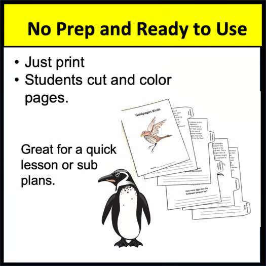 Galápagos Birds Tab Book Adaptations and Endemic SpeciesMini Book for Science - Image 4