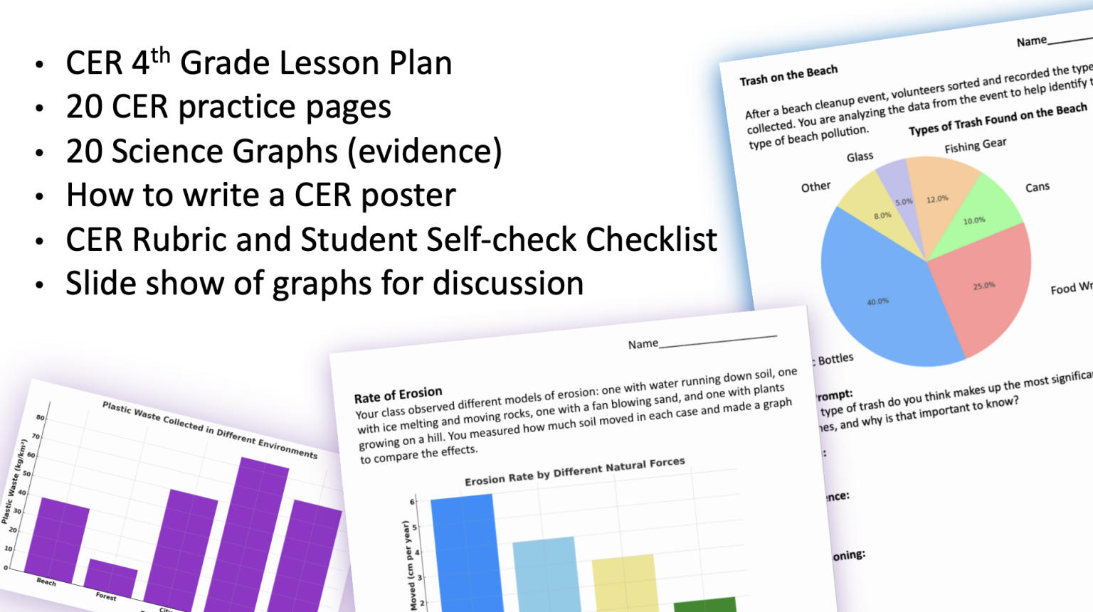 CER Practice Activities 4th Grade Science Graphs